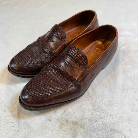 Allen Edmonds Other - Allen Edmonds Mens Woven Leather Penny Loafers Brown 11.5 3E 1088 48549A